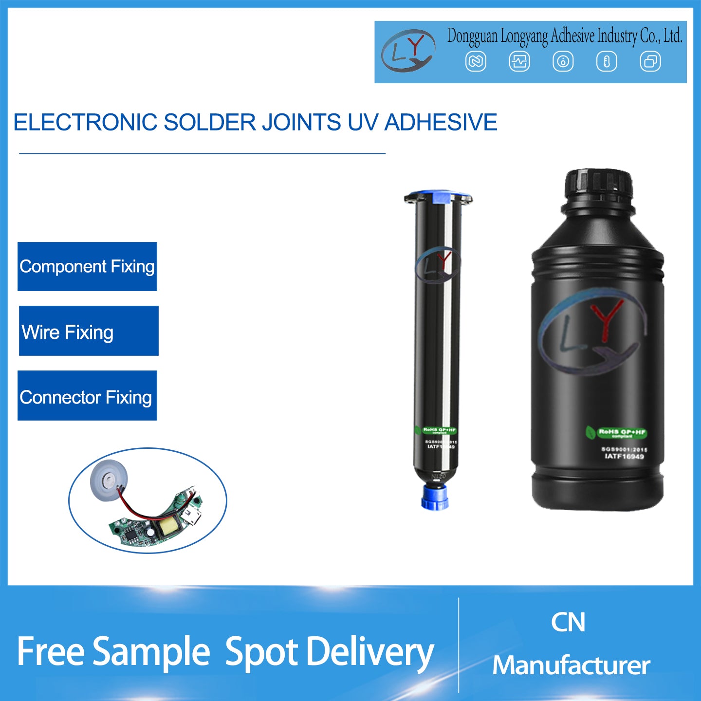 Electronic solder joints UV adhesive